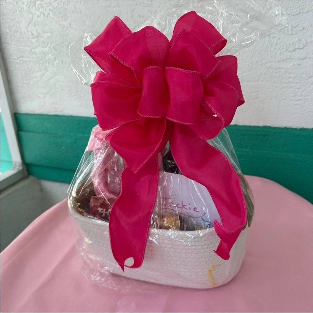 Bows Handmade Pink Wired Ribbon 10” x 8” & 9” X 7” Set of two